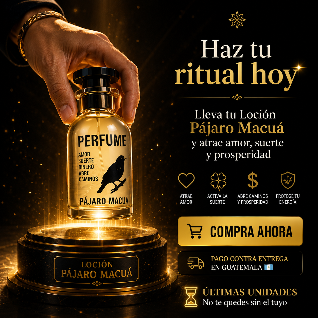 ✨ LOCIÓN PÁJARO MACUÁ – Amor, Suerte y Fortuna 🍀❤️ | Abre Caminos con Envío Gratis 🚚