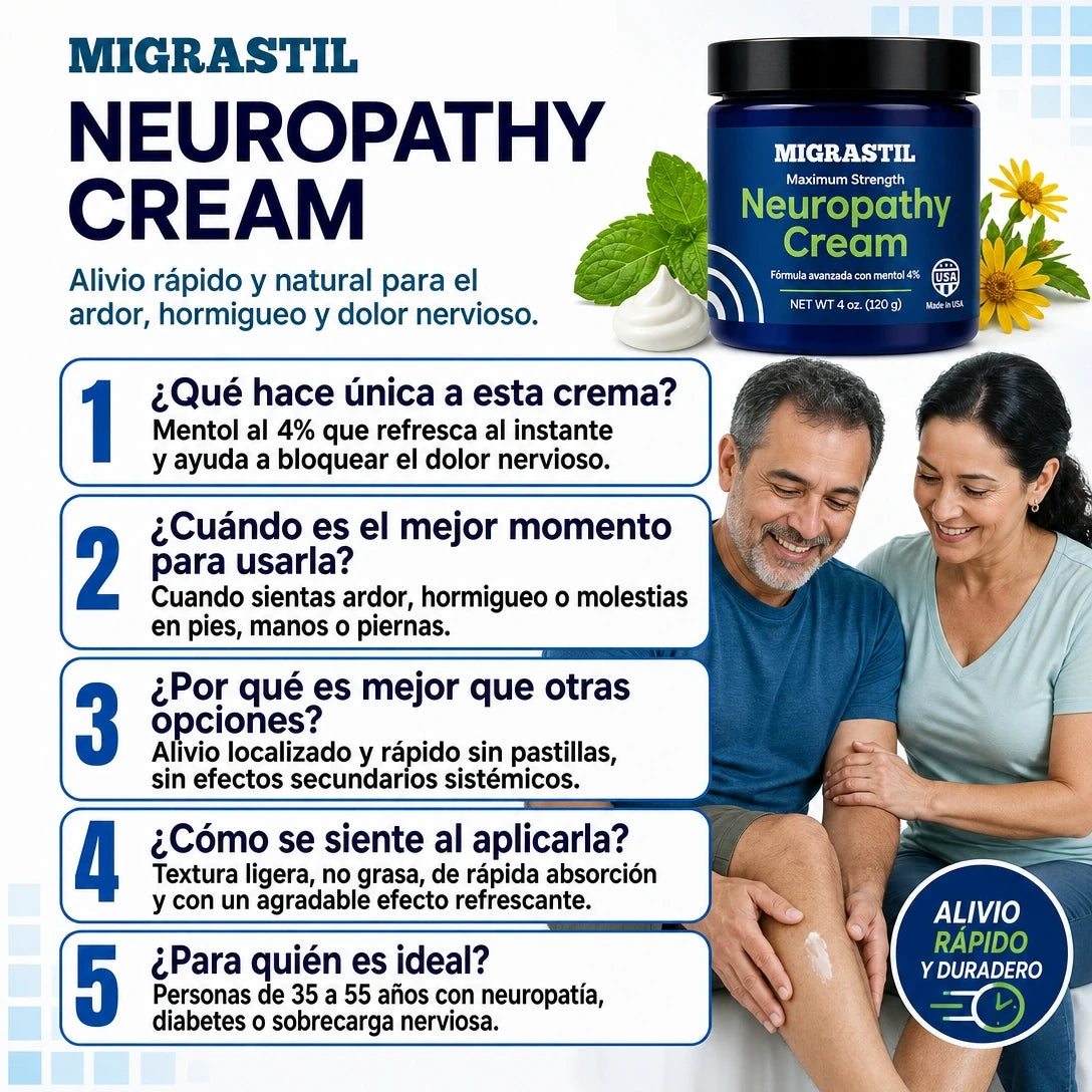 Neuropathy Cream™ | Crema Refrescante para el Cuidado de Pies, Piernas y Articulaciones 🦶✨ ¡Envío Gratis!