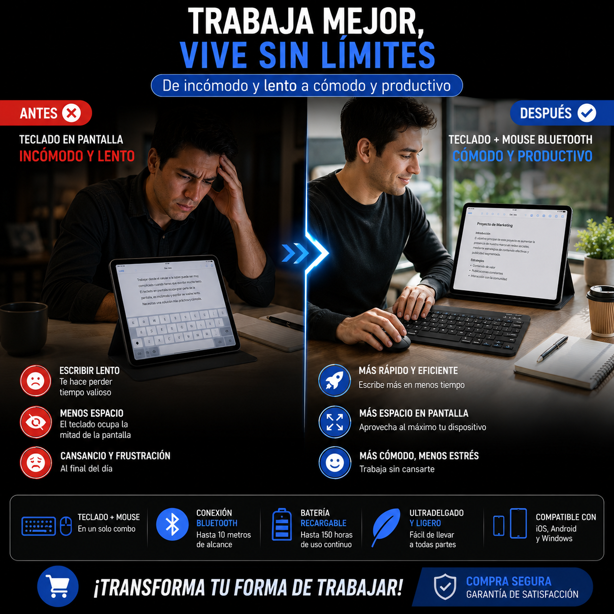 COMBO MINI TECLADO + MOUSE BLUETOOTH PRO – ¡TRABAJA DONDE QUIERAS! ⌨️🖱️⚡ OFERTA ESPECIAL