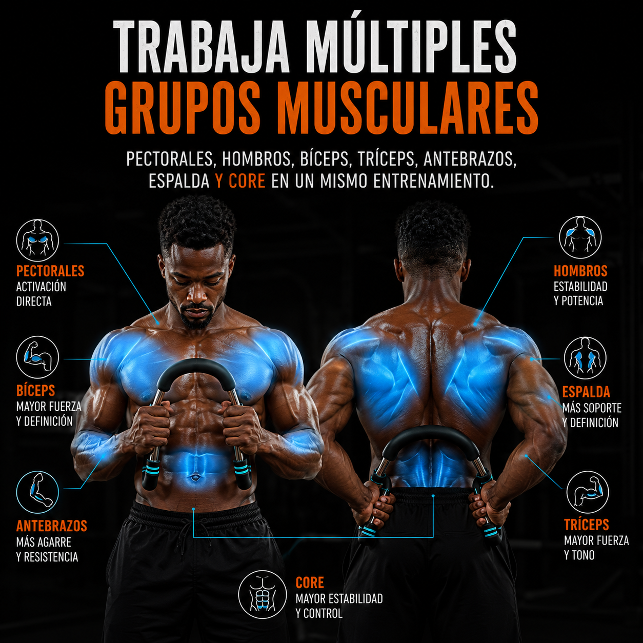 EJERCITADOR PECTORAL POWER TWISTER PRO 💪🔥 PECHO, HOMBROS Y BRAZOS EN CASA — ENVÍO GRATIS ⚡