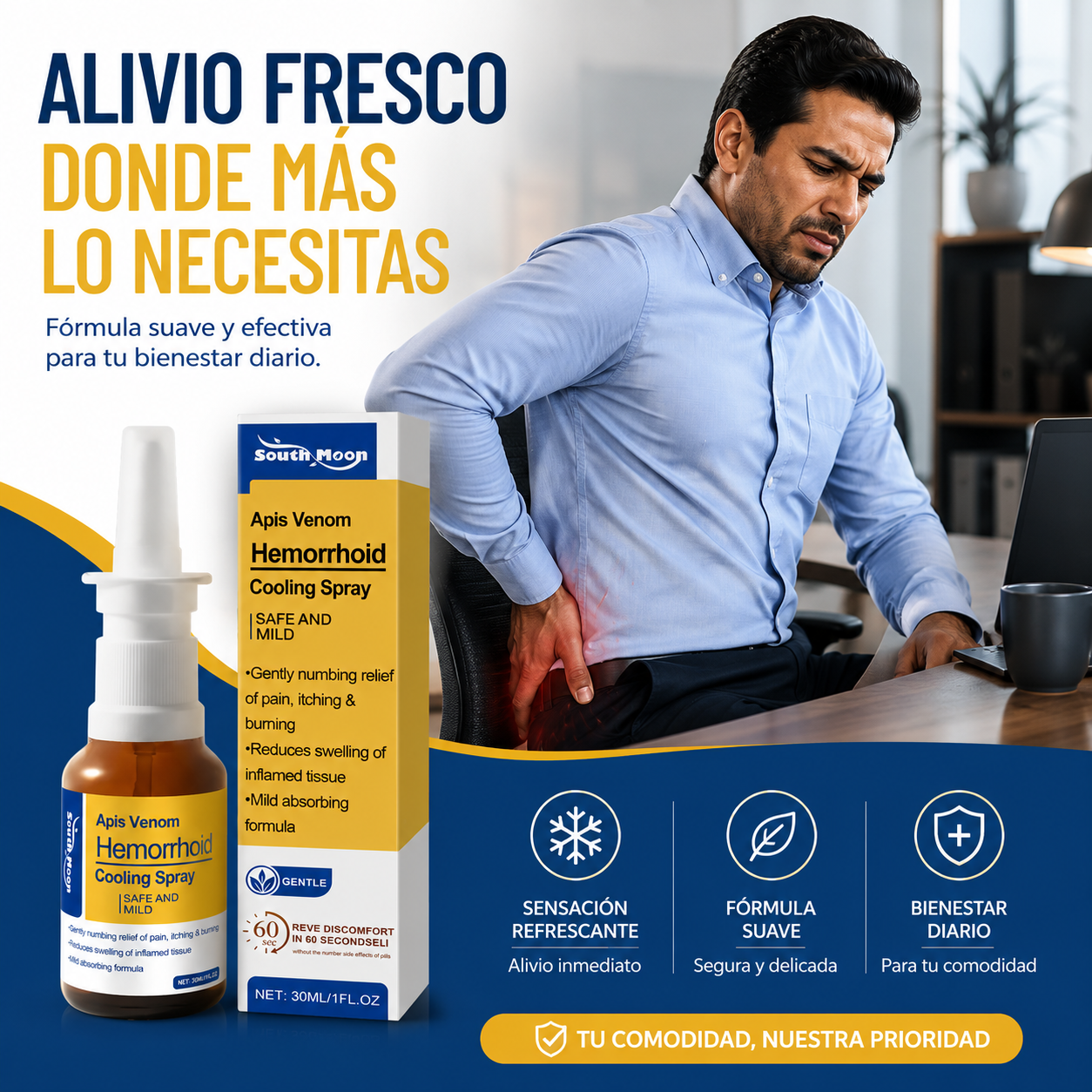 SPRAY PERIANAL HEMORRELIEF™ 30 ML – CONFORT FRESCO Y APLICACIÓN DISCRETA EN OFERTA ❄️🔥