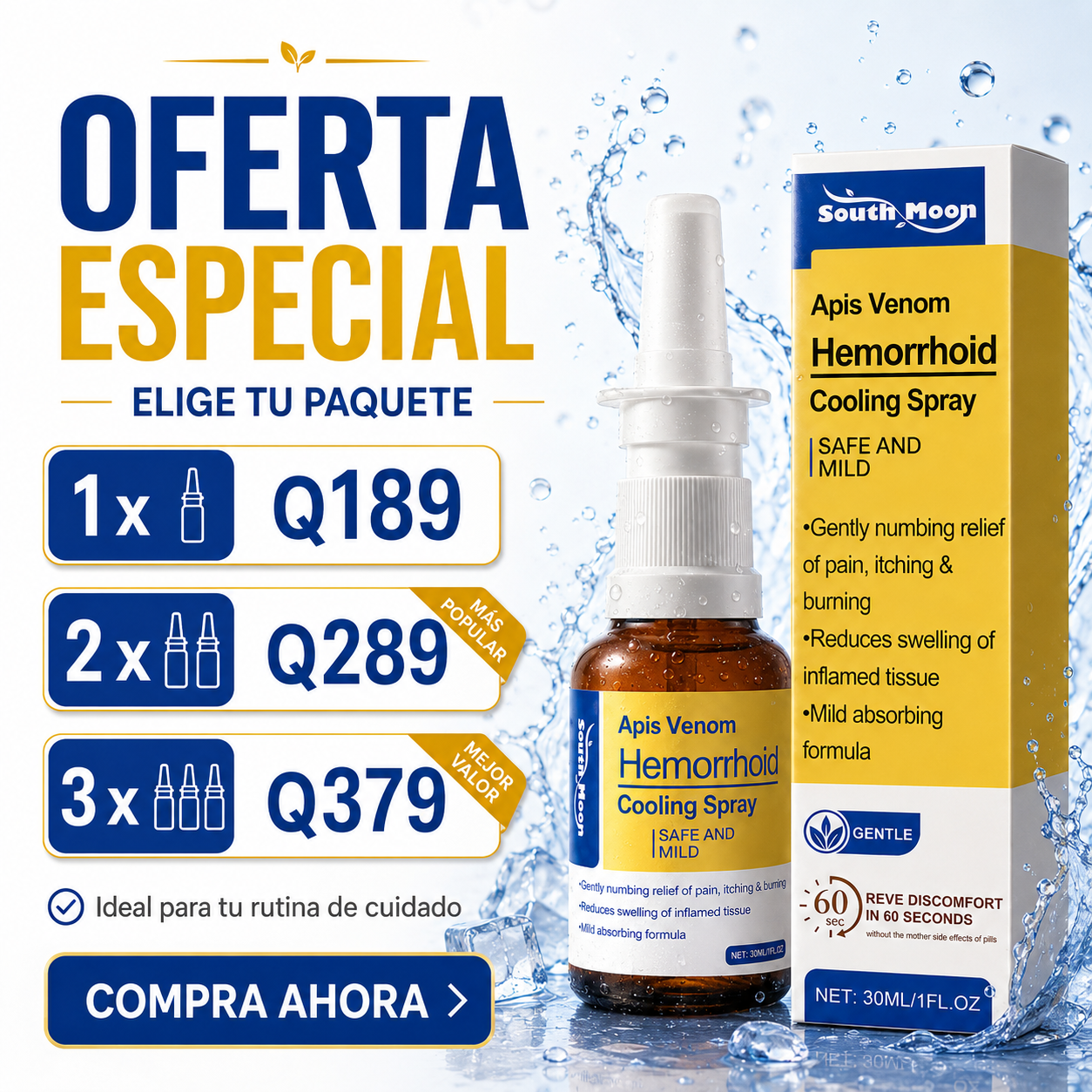 SPRAY PERIANAL HEMORRELIEF™ 30 ML – CONFORT FRESCO Y APLICACIÓN DISCRETA EN OFERTA ❄️🔥