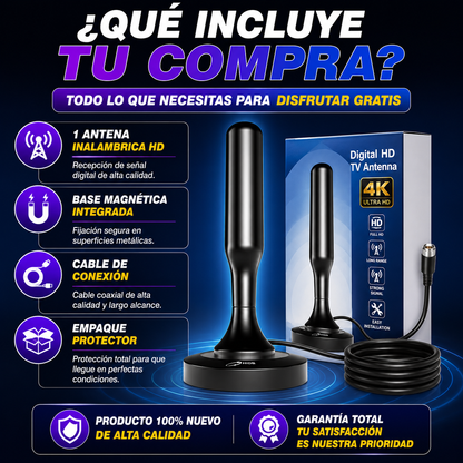 ANTENA INALÁMBRICA PARA SMART TV HD 📺⚡ CANALES GRATIS EN HD + AHORRA MILES AL AÑO 💸