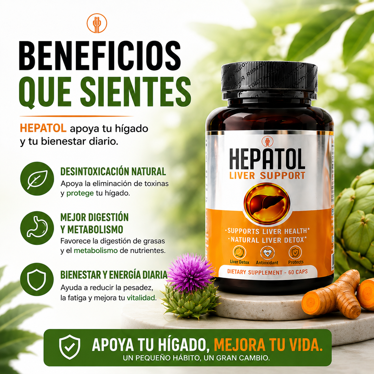 HEPATOL™ | Soporte Hepático Avanzado 🍃✨ Cuida Tu Hígado Todos los Días + Envío Gratis
