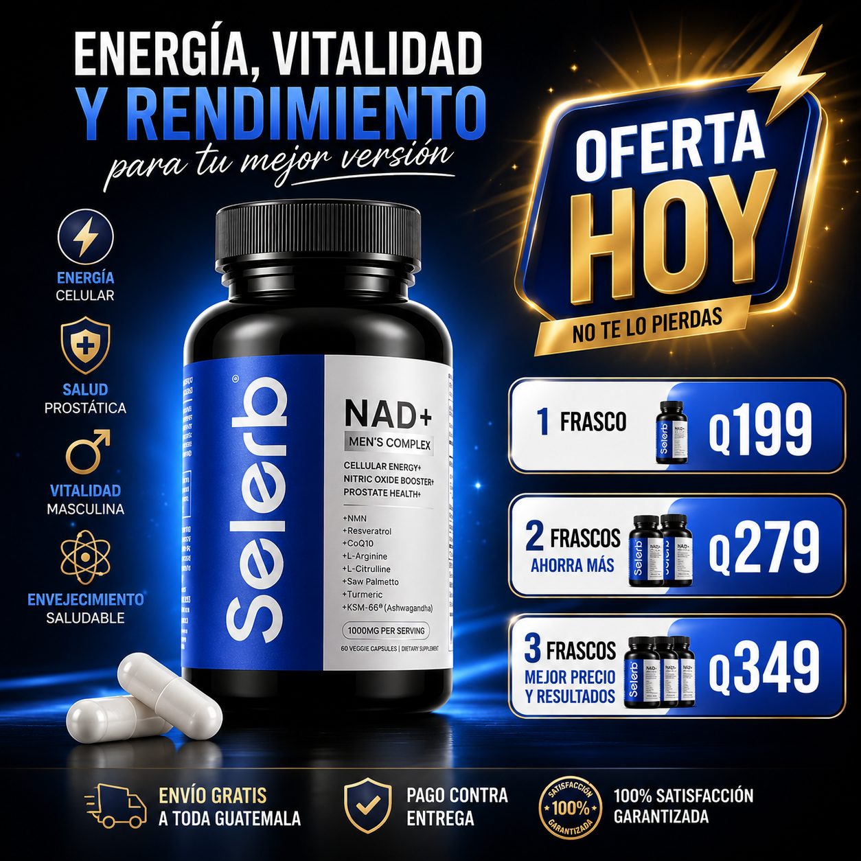 SELERB NAD - HOMBRE | ENERGÍA, VITALIDAD Y SOPORTE MASCULINO 🔥