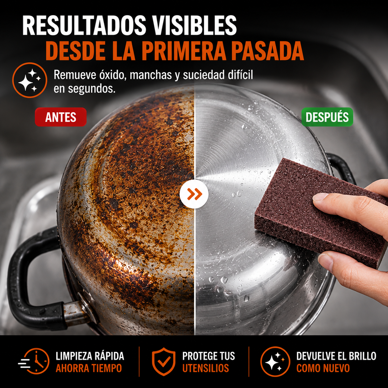 🔥 NanoRust Clean Pro™ x6| Elimina Óxido y Recupera tus Utensilios en Minutos ✨🧽