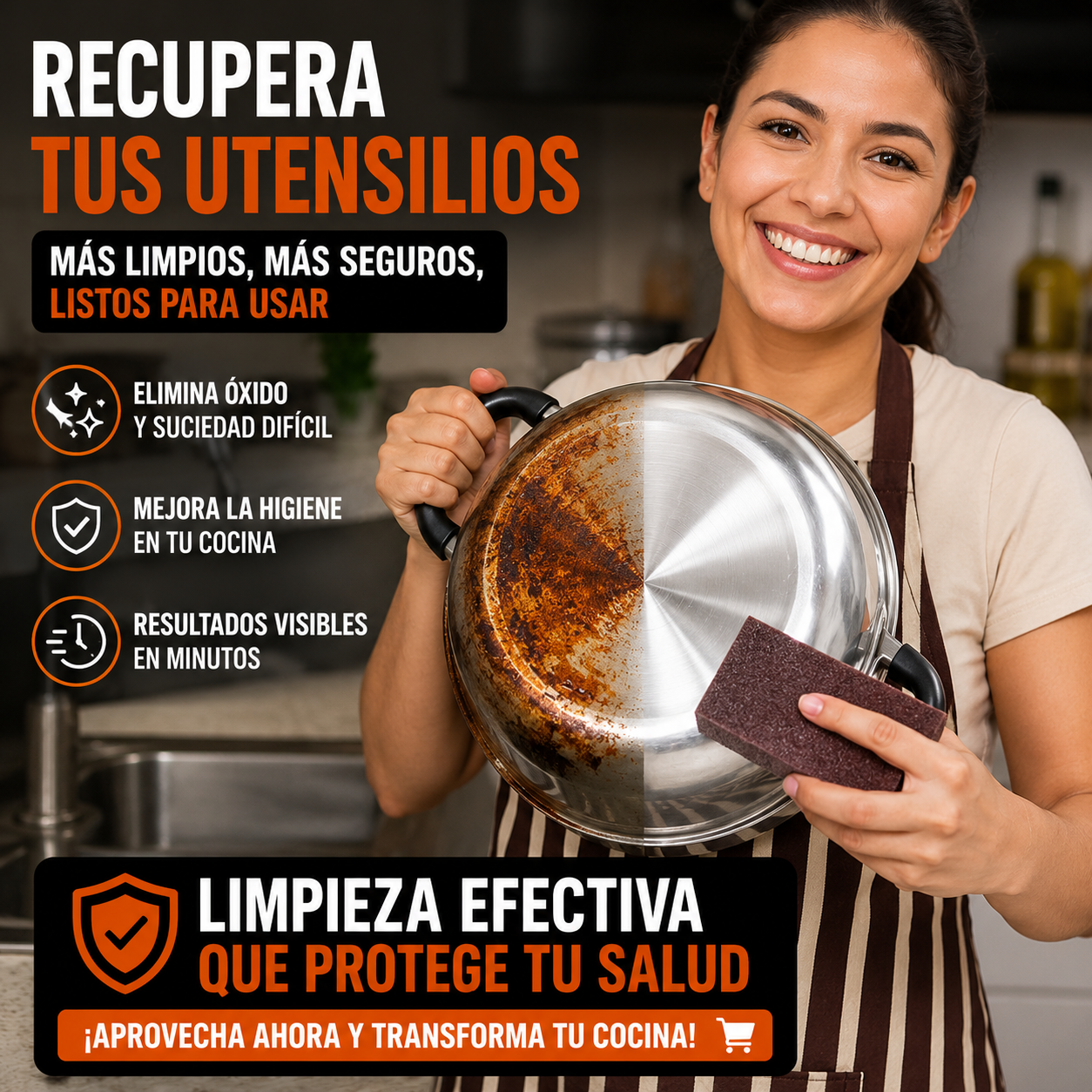 🔥 NanoRust Clean Pro™ x6| Elimina Óxido y Recupera tus Utensilios en Minutos ✨🧽