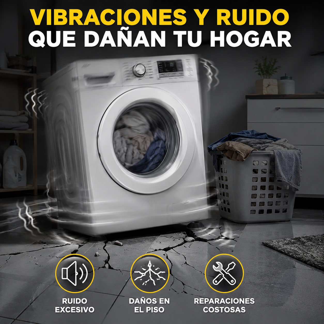 SOPORTES ANTIVIBRACIÓN PREMIUM PARA LAVADORA 🌀💥 PROTEGE TU HOGAR Y AHORRA EN REPARACIONES ⚡🚿