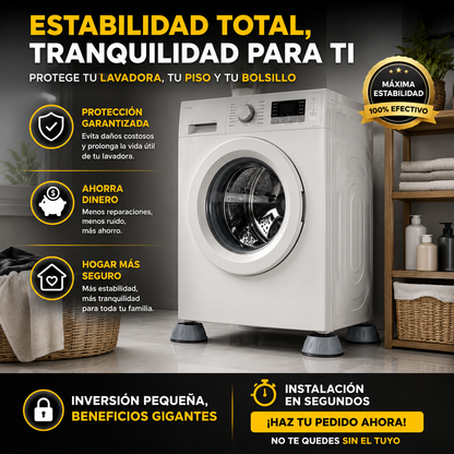 SOPORTES ANTIVIBRACIÓN PREMIUM PARA LAVADORA 🌀💥 PROTEGE TU HOGAR Y AHORRA EN REPARACIONES ⚡🚿