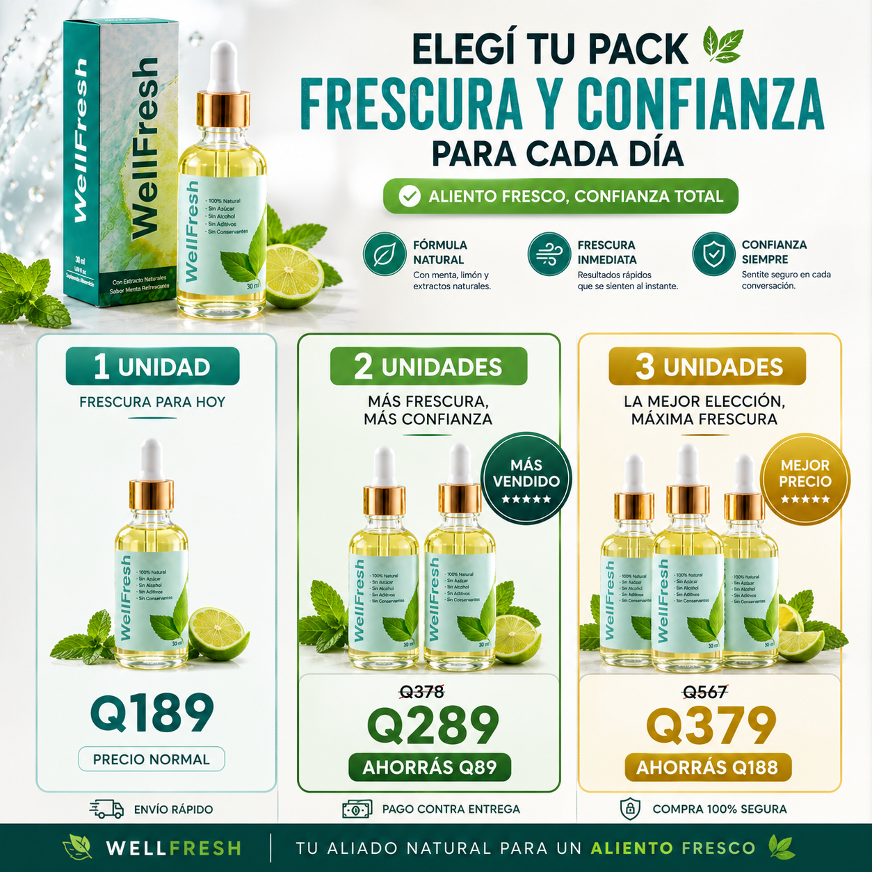 WELLFRESH™ CUIDADO BUCAL 30 ML – ALIENTO FRESCO INMEDIATO + OFERTA ESPECIAL 🌿✨