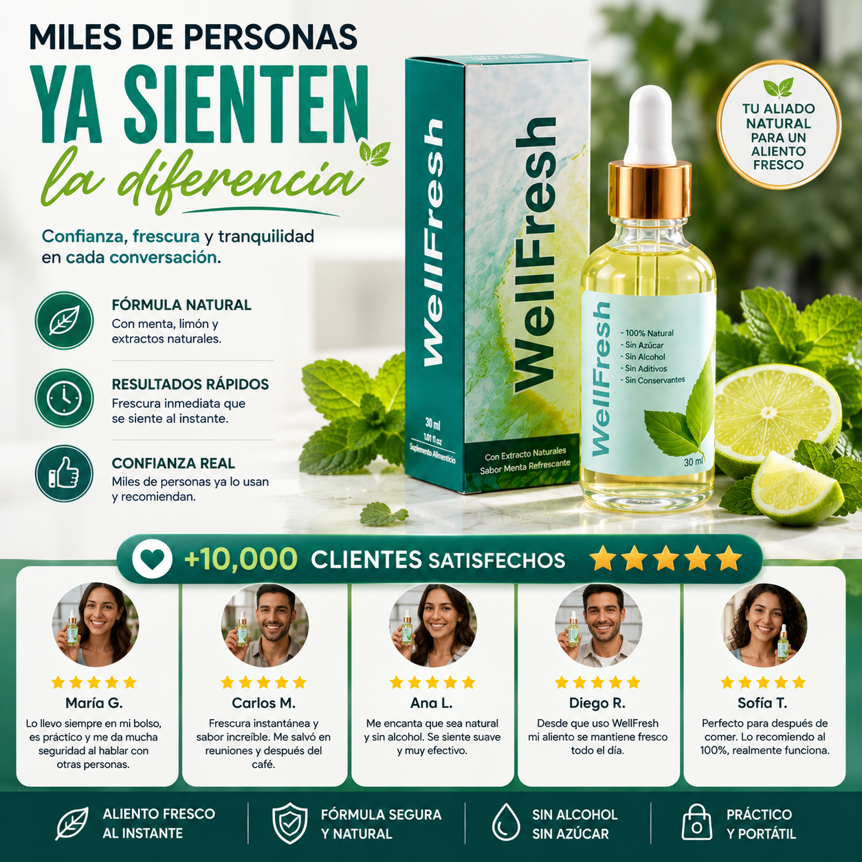 WELLFRESH™ CUIDADO BUCAL 30 ML – ALIENTO FRESCO INMEDIATO + OFERTA ESPECIAL 🌿✨