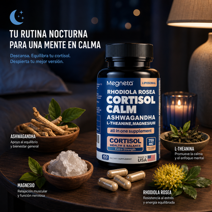MEGNETA CORTISOL CALM 16 EN 1 X60 — CALMA, ENFOQUE Y DESCANSO  😌🌙⚡