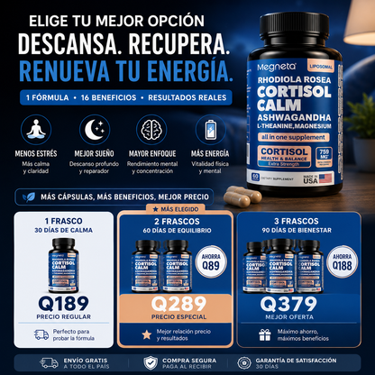 MEGNETA CORTISOL CALM 16 EN 1 X60 — CALMA, ENFOQUE Y DESCANSO  😌🌙⚡