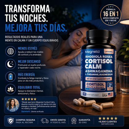 MEGNETA CORTISOL CALM 16 EN 1 X60 — CALMA, ENFOQUE Y DESCANSO  😌🌙⚡