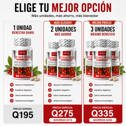 COMPLEJO DE BERBERINA GLUCOBALANCE™ 🍃⚡ CONTROL METABÓLICO Y BIENESTAR DIARIO – ENVÍO GRATIS