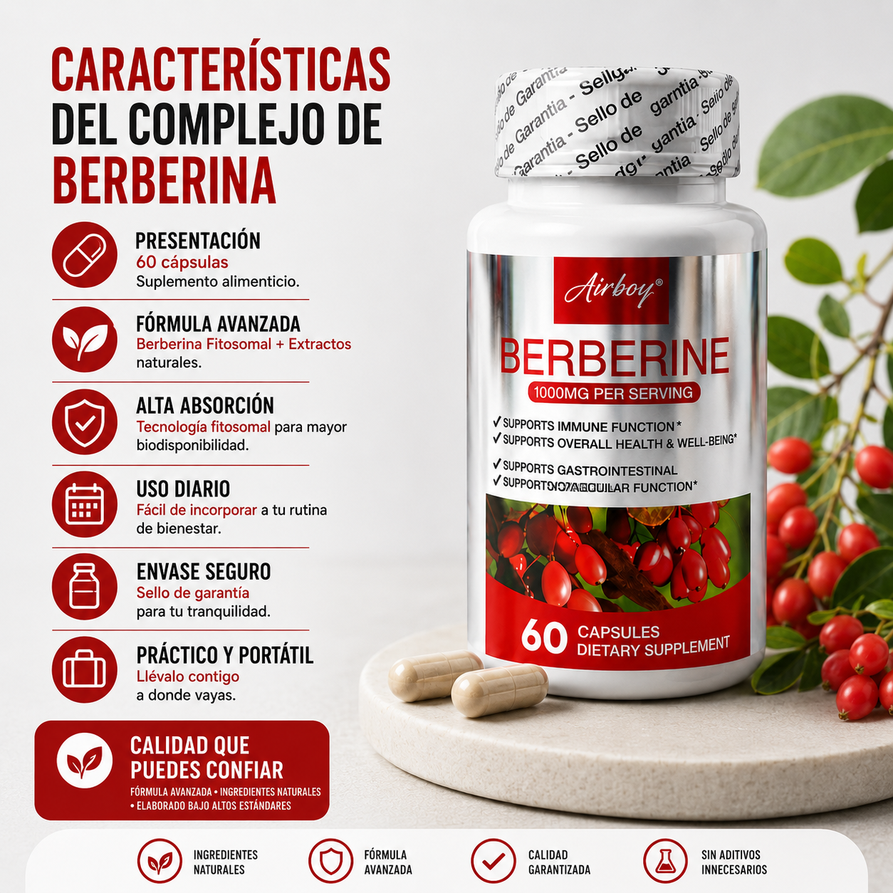 COMPLEJO DE BERBERINA GLUCOBALANCE™ 🍃⚡ CONTROL METABÓLICO Y BIENESTAR DIARIO – ENVÍO GRATIS