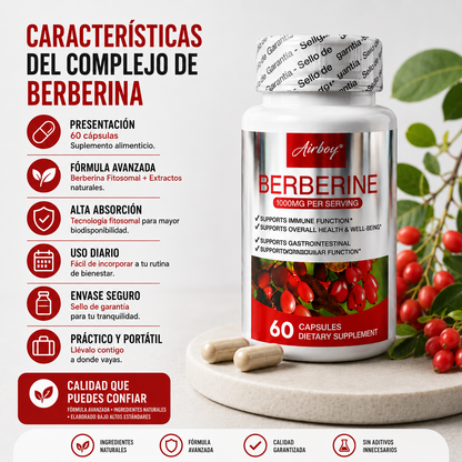 COMPLEJO DE BERBERINA GLUCOBALANCE™ 🍃⚡ CONTROL METABÓLICO Y BIENESTAR DIARIO – ENVÍO GRATIS