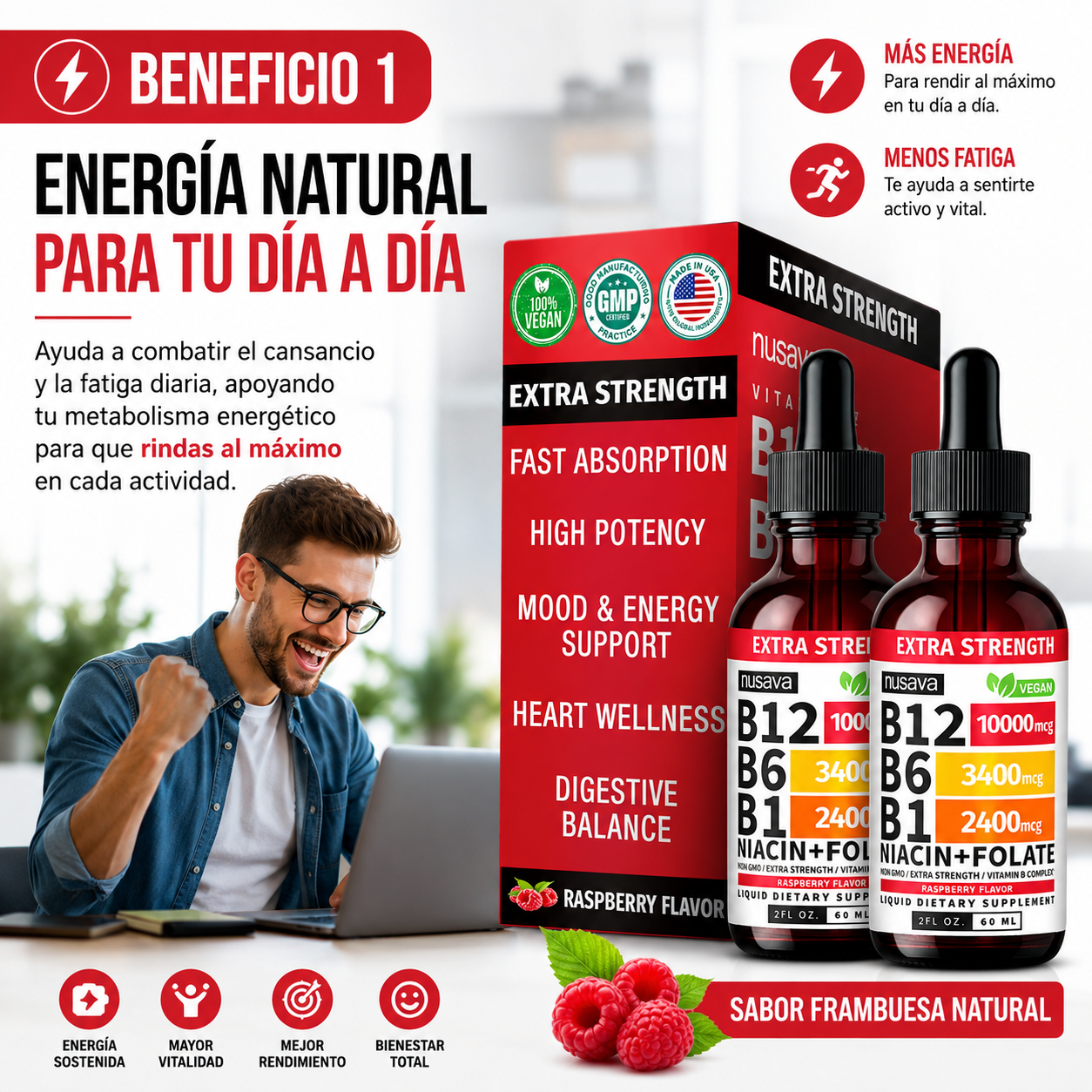 COMPLEJO B12 LÍQUIDO X2 NUSAVANA – ENERGÍA, ENFOQUE Y BIENESTAR DIARIO ⚡🧠🔥
