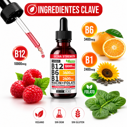 COMPLEJO B12 LÍQUIDO X2 NUSAVANA – ENERGÍA, ENFOQUE Y BIENESTAR DIARIO ⚡🧠🔥