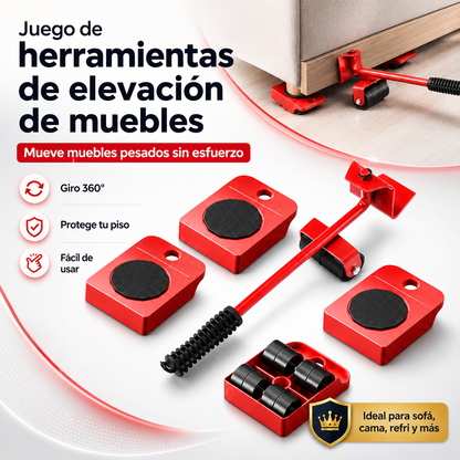 KIT ELEVADOR DE MUEBLES 360° - MUEVE COSAS PESADAS SIN ESFUERZO 😱🔥 ENVÍO GRATIS