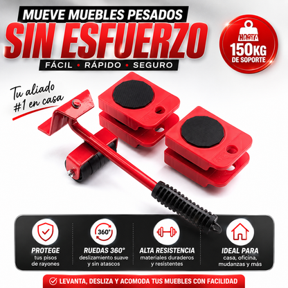 KIT ELEVADOR DE MUEBLES 360° - MUEVE COSAS PESADAS SIN ESFUERZO 😱🔥 ENVÍO GRATIS