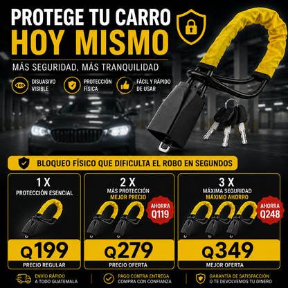 CINTURÓN ANTIRROBO UNIVERSAL 17” PARA VEHÍCULO x2 - ENVIO GRATIS 🚗🔒⚡