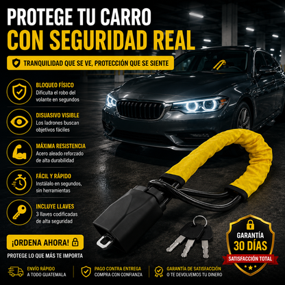 CINTURÓN ANTIRROBO UNIVERSAL 17” PARA VEHÍCULO x2 - ENVIO GRATIS 🚗🔒⚡