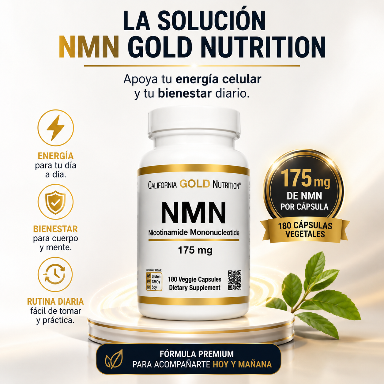 NMN Gold Nutrition® | Energía Celular Premium 60 Cápsulas ⚡✨ ¡Recupera tu Vitalidad con Envío Gratis!
