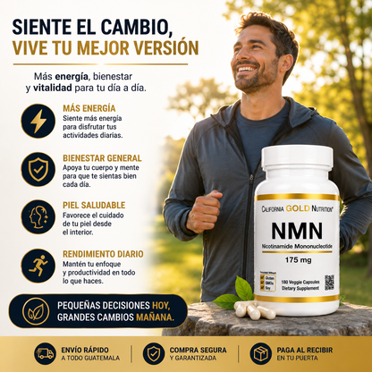 NMN Gold Nutrition® | Energía Celular Premium 60 Cápsulas ⚡✨ ¡Recupera tu Vitalidad con Envío Gratis!