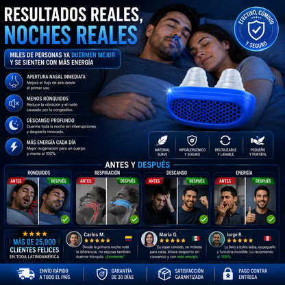 RESPIRA QUIET™ – DISPOSITIVO ANTI RONQUIDOS REUTILIZABLE 😴💙 NOCHES MÁS TRANQUILAS