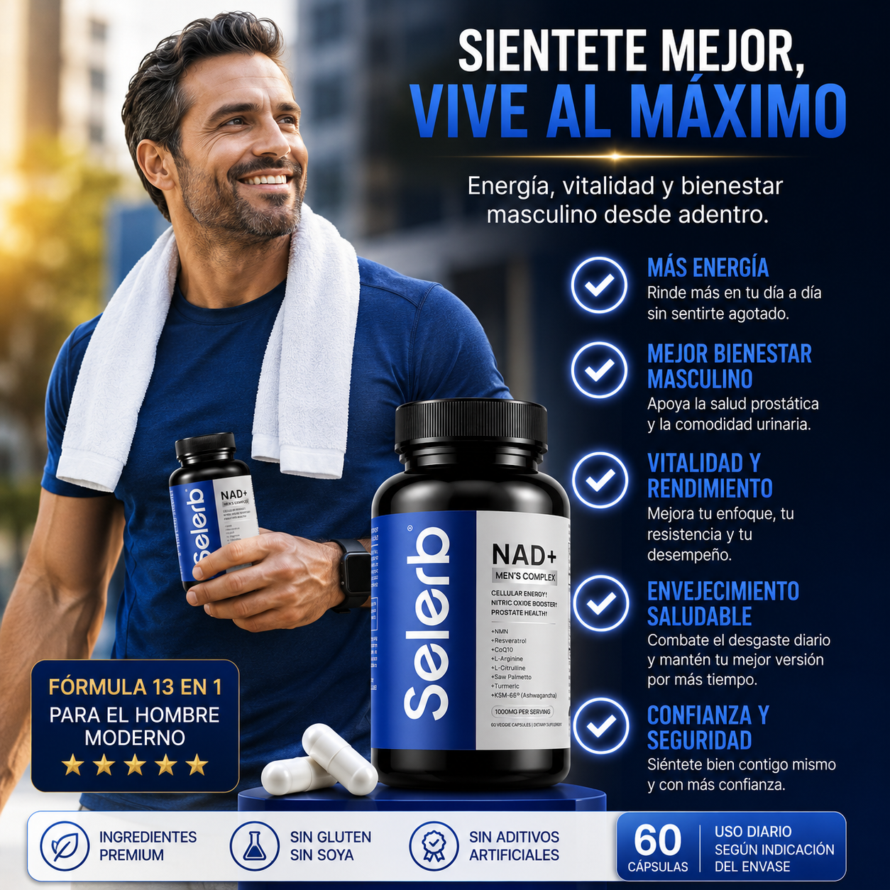 SELERB NAD - HOMBRE | ENERGÍA, VITALIDAD Y SOPORTE MASCULINO 🔥