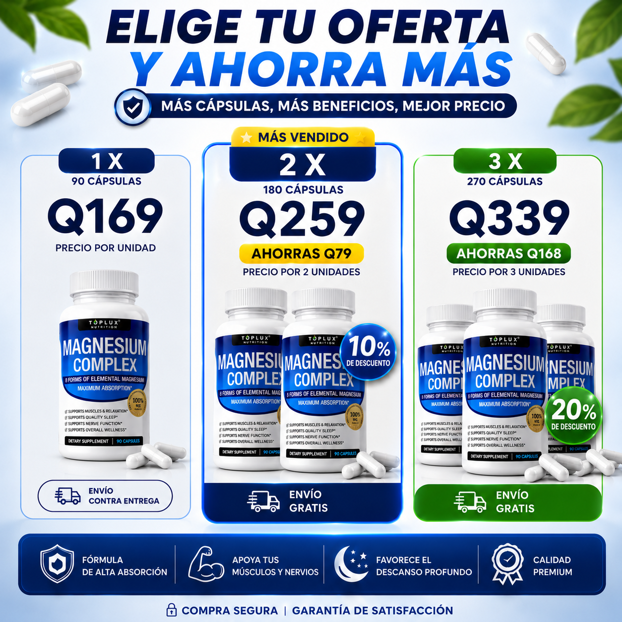 MAGNESIO COMPLEX - (8 elementos 1000mg) - ENVÍO GRATIS