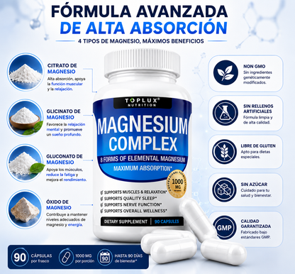 MAGNESIO COMPLEX - (8 elementos 1000mg) - ENVÍO GRATIS