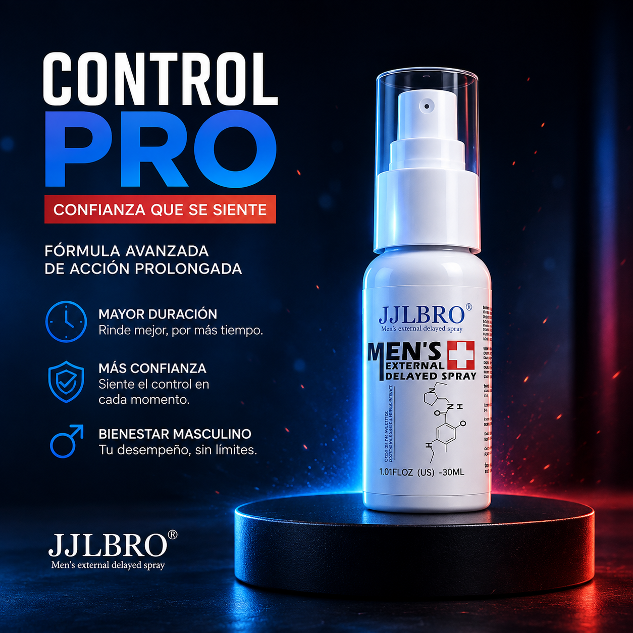 JJLBRO CONTROL PRO SPRAY 30 ML – MÁS CONTROL Y ENCUENTROS MÁS DURADEROS 🔥⏱️ PRECIO ESPECIAL