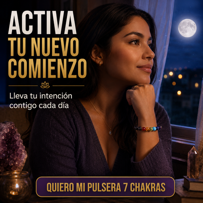 PULSERA ENERGÍA 7 CHAKRAS – EDICIÓN LUNA NUEVA 🌙✨ OFERTA DE NUEVO COMIENZO