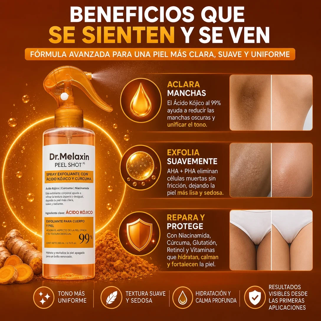 DR. MELAXIN PEEL SHOT 200 ML – PIEL MÁS SUAVE, UNIFORME Y RADIANTE ✨🔥