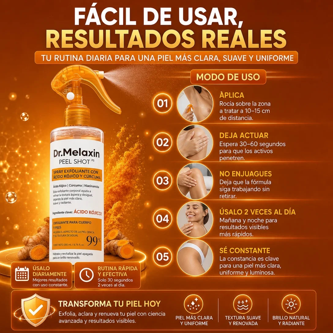 DR. MELAXIN PEEL SHOT 200 ML – PIEL MÁS SUAVE, UNIFORME Y RADIANTE ✨🔥