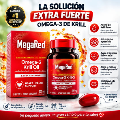 MEGARED OMEGA-3 DE KRILL 500 MG X40 – APOYO DIARIO PARA TU CORAZÓN ❤️⚡ OFERTA ESPECIAL