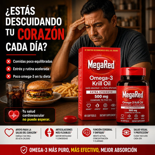 MEGARED OMEGA-3 DE KRILL 500 MG X40 – APOYO DIARIO PARA TU CORAZÓN ❤️⚡ OFERTA ESPECIAL