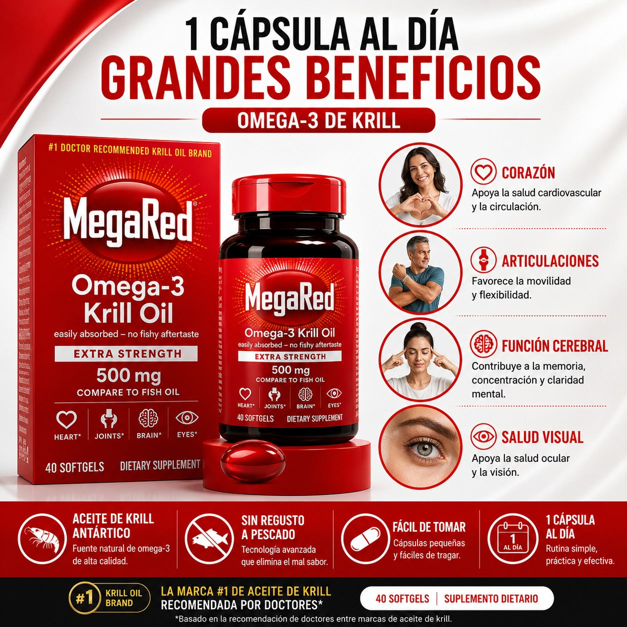 MEGARED OMEGA-3 DE KRILL 500 MG X40 – APOYO DIARIO PARA TU CORAZÓN ❤️⚡ OFERTA ESPECIAL