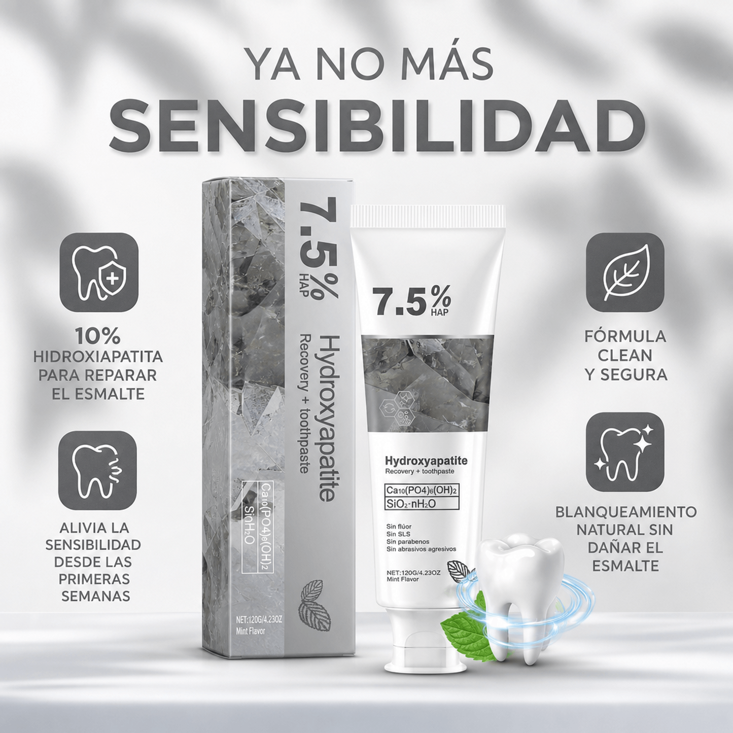 HYDROREPAIR 7.5% – PASTA DENTAL PARA SENSIBILIDAD, ESMALTE Y SONRISA MÁS BLANCA 🦷✨