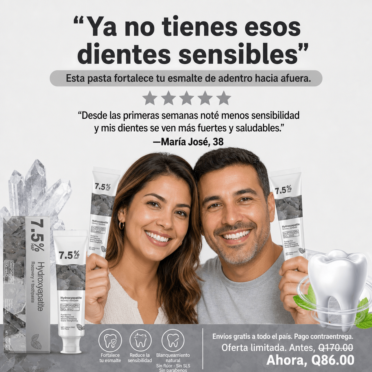HYDROREPAIR 7.5% – PASTA DENTAL PARA SENSIBILIDAD, ESMALTE Y SONRISA MÁS BLANCA 🦷✨