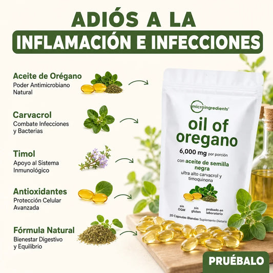Aceite de cápsulas blandas de orégano