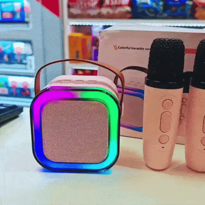 MINI KARAOKE KIDS PARTY™ CON 2 MICRÓFONOS - DIVERSIÓN EN CASA 🎤✨ ENVÍO GRATIS ⚡