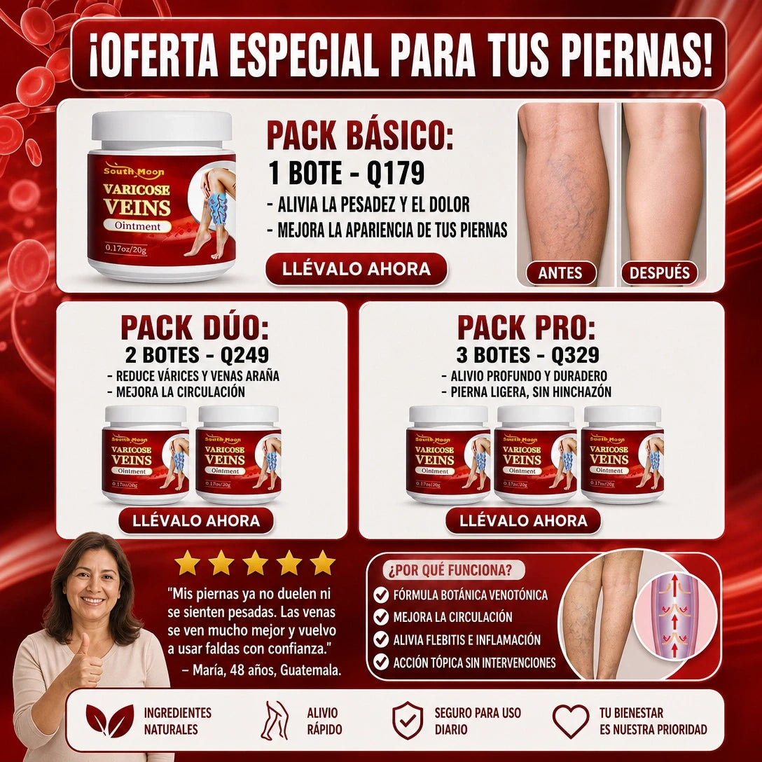 VENA RELIEF™ CREMA PARA VÁRICES – PIERNAS MÁS LIGERAS Y CUIDADAS | ENVÍO GRATIS 🦵✨