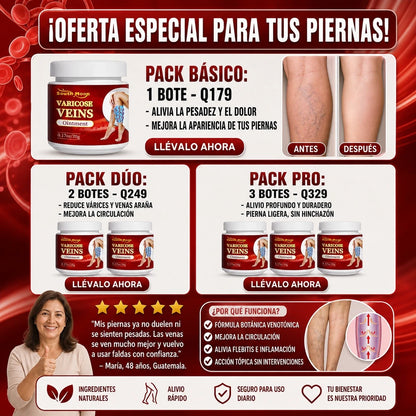 VENA RELIEF™ CREMA PARA VÁRICES – PIERNAS MÁS LIGERAS Y CUIDADAS | ENVÍO GRATIS 🦵✨