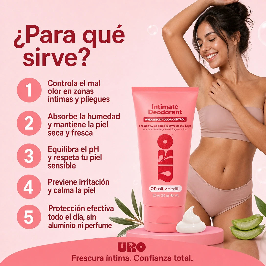 URO® Crema Desodorante Íntima para Todo el Cuerpo | Frescura Total 24/7 ✨🚚 ENVÍO GRATIS