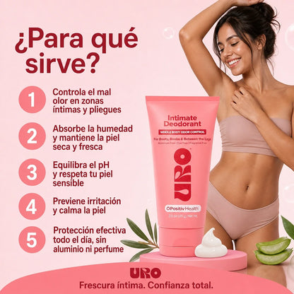 URO® Crema Desodorante Íntima para Todo el Cuerpo | Frescura Total 24/7 ✨🚚 ENVÍO GRATIS