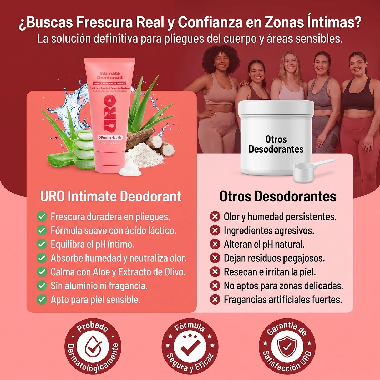 URO® Crema Desodorante Íntima para Todo el Cuerpo | Frescura Total 24/7 ✨🚚 ENVÍO GRATIS