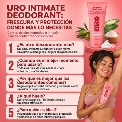 URO® Crema Desodorante Íntima para Todo el Cuerpo | Frescura Total 24/7 ✨🚚 ENVÍO GRATIS